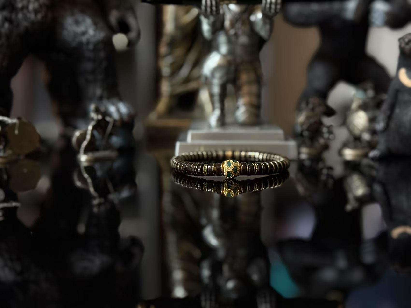 铁合金石英石手链 M-263椰帝直切单圈手串（无礼盒）0397