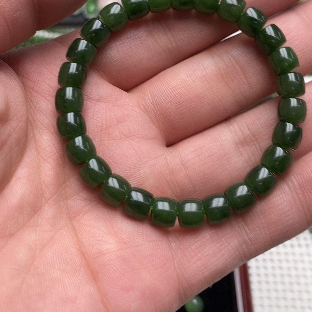 和田玉（碧玉）手链未镶嵌伊**气