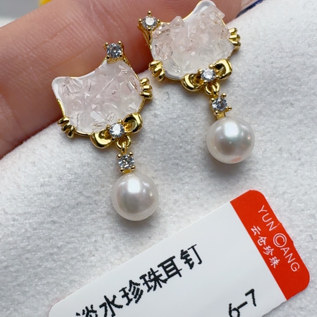 淡水珍珠未镶嵌耳饰@@nn037