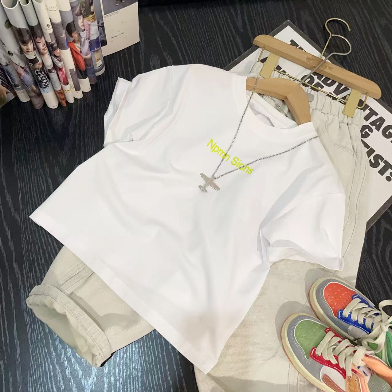 LC9 优选韩版夏季男童女童休闲舒适时尚日常百搭短袖