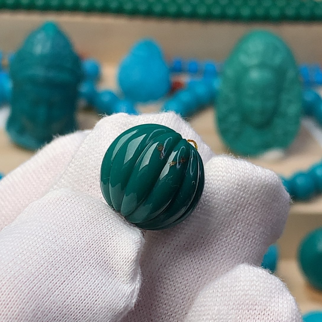 绿松石珠宝奇石未镶嵌14.8mm