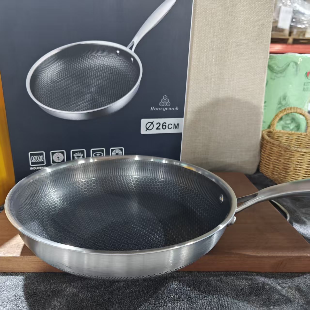 【双十一补贴】内26双面煎锅不沾煎锅不挑灶具（花纹随机）送彩盒