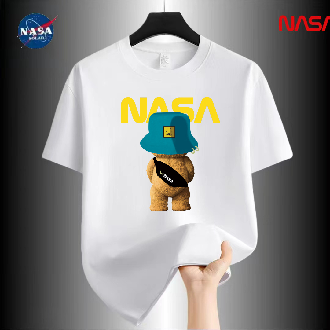 NASA联名纯棉夏季圆领短袖T恤微宽松时尚男女同款休闲百搭98