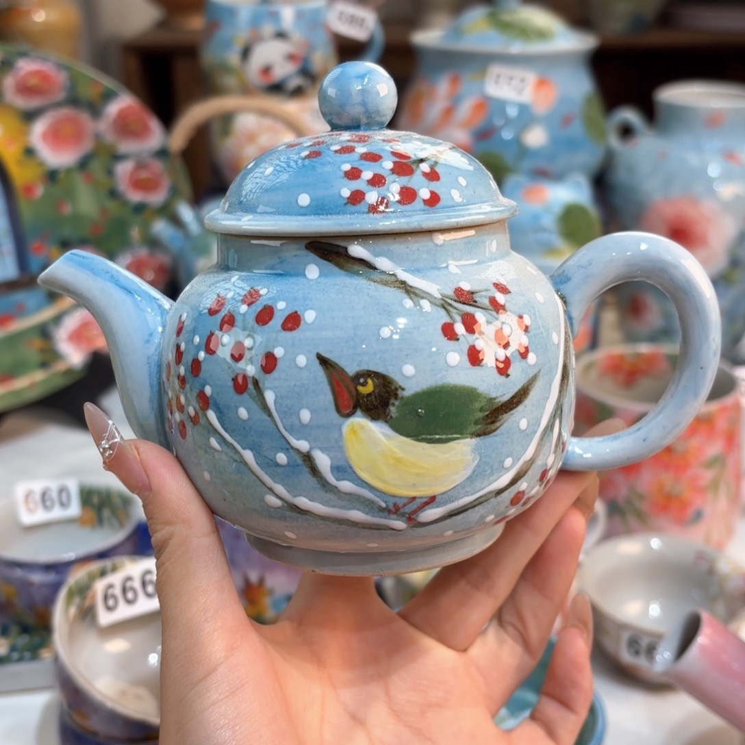 景德镇手绘高温釉下彩陶瓷茶具