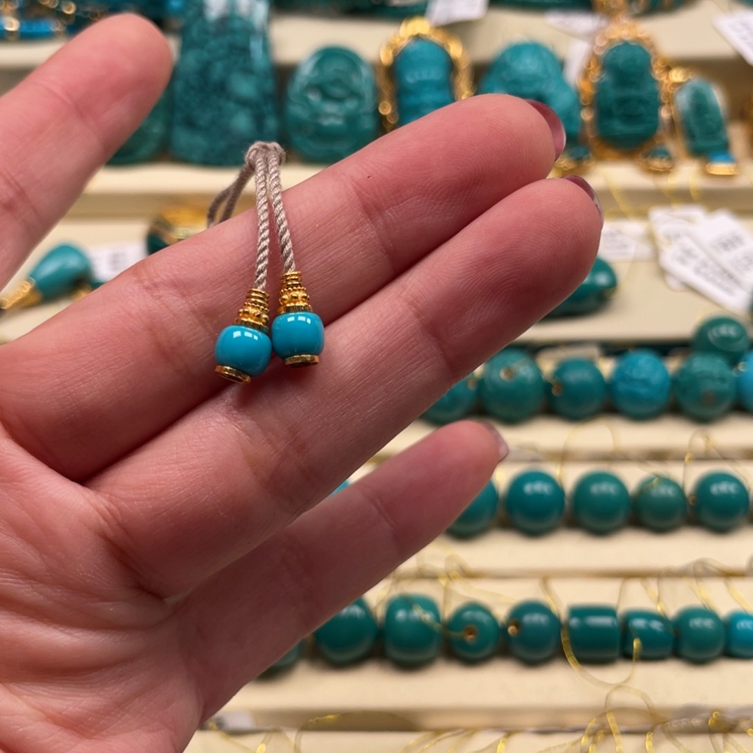 18K金镶嵌绿松石珠宝奇石