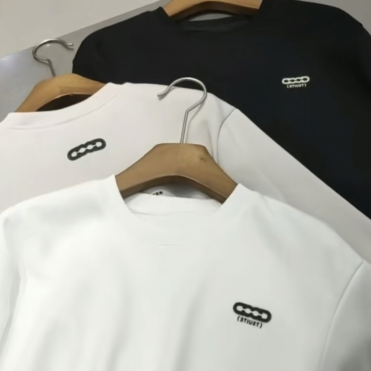 【程老板】2025春秋季新款加绒男士短袖打底纯色圆领百搭