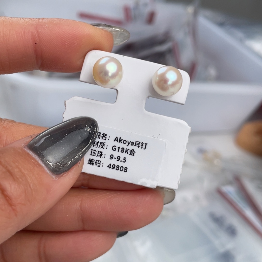 海水珍珠耳饰18K金镶嵌