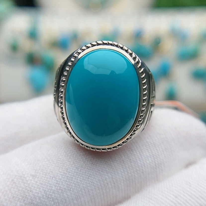 【闪购商品】绿松石原矿绿松石银S925镶嵌