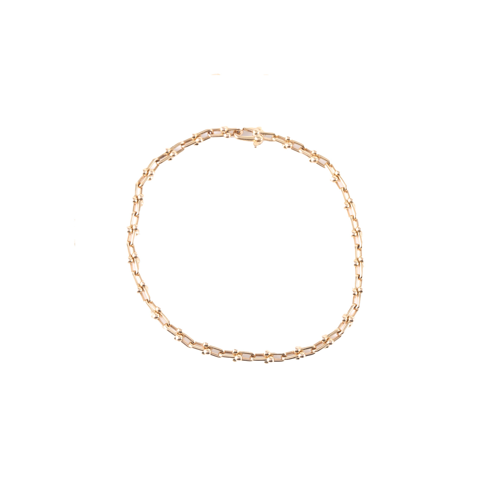 99新 Tiffany & Co./蒂芙尼 【小花念念】 18K玫瑰金 微型链环 手链