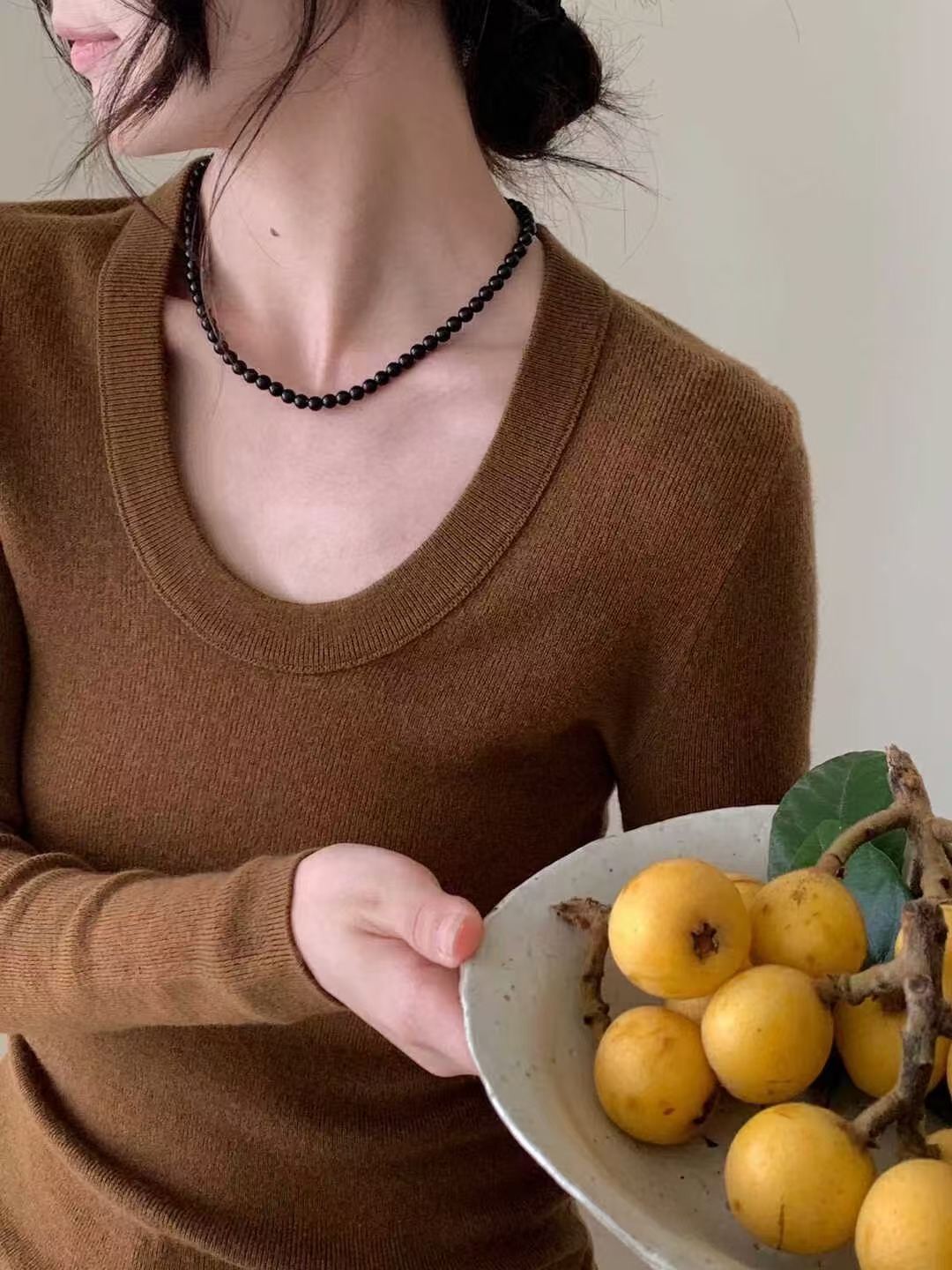 【ZXZ】U领百搭秋冬纯色羊毛修身显瘦打底衫