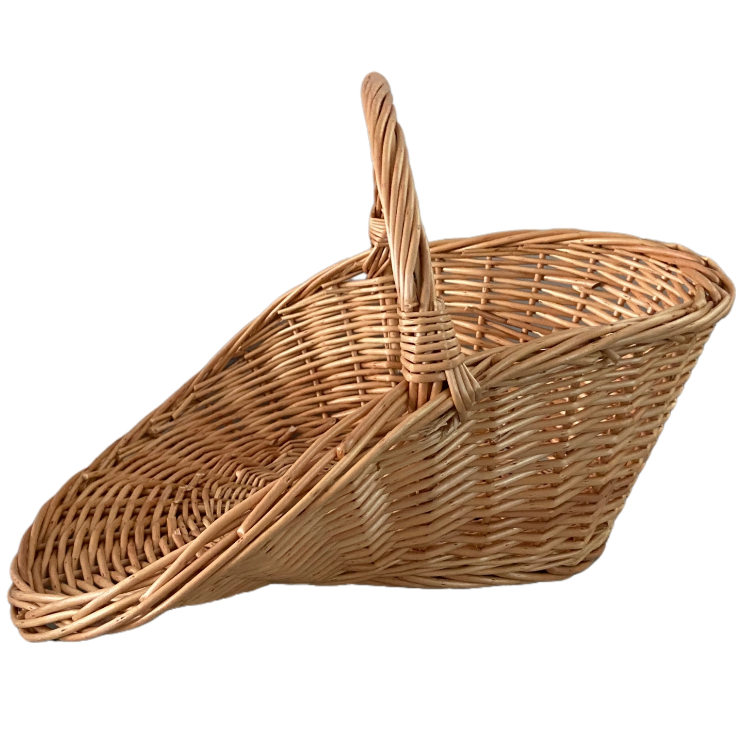 田园风柳编藤编收纳筐手提野餐篮椭圆大容量水果篮储物菜筐简约