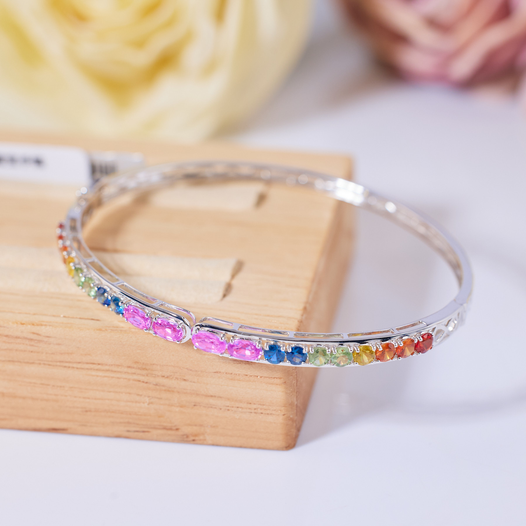 【歪歪】莫奈花园*彩蓝宝石手镯*18K金镶嵌U1880