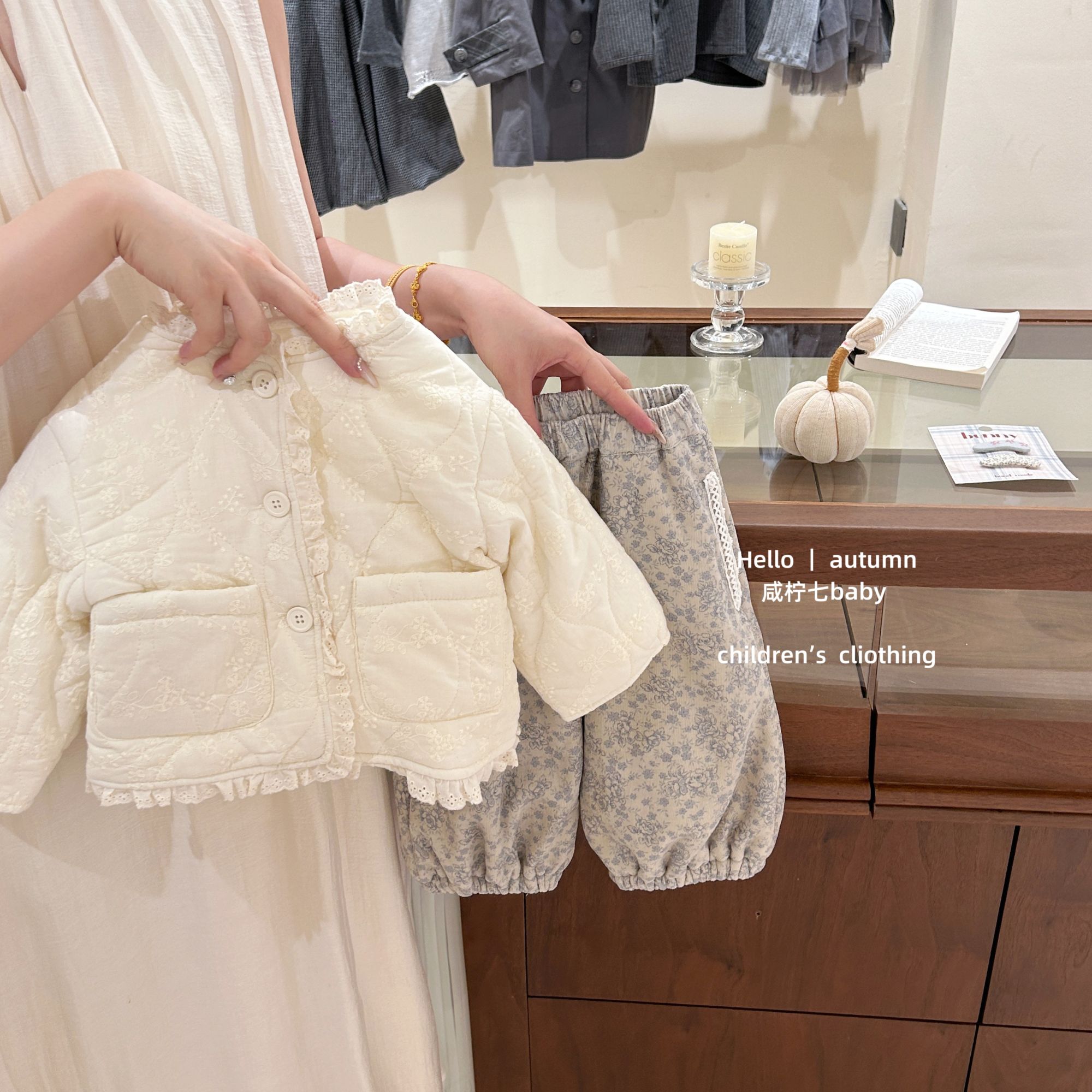 【咸柠七】冬季新款童装女童刺绣重工棉服儿童洋气百搭保暖棉衣外套