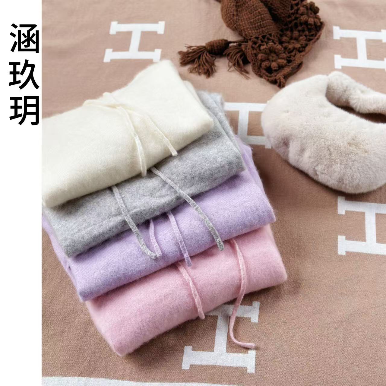 涵玖玥【100羊绒】奢华绵密感帽衫毛衣影-04-896