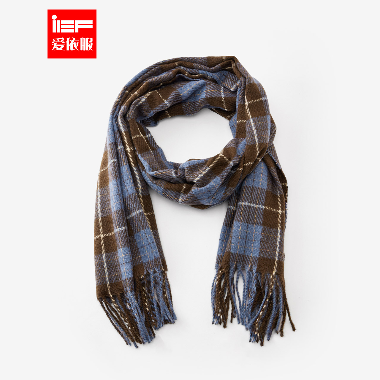 IEF/爱依服围脖2025秋冬新款韩系英伦风复古格子通勤百搭保暖围巾