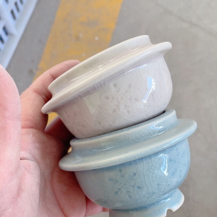 陶瓷7.5*5 半手工花盆浮力炸啦默认微瑕