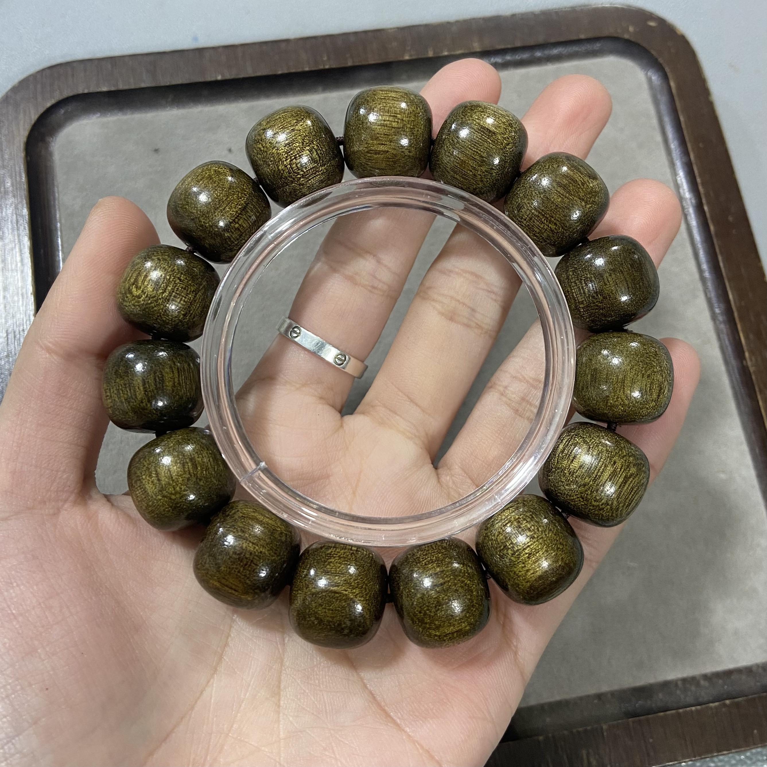 A14金丝楠桶珠卡1.6单圈手串