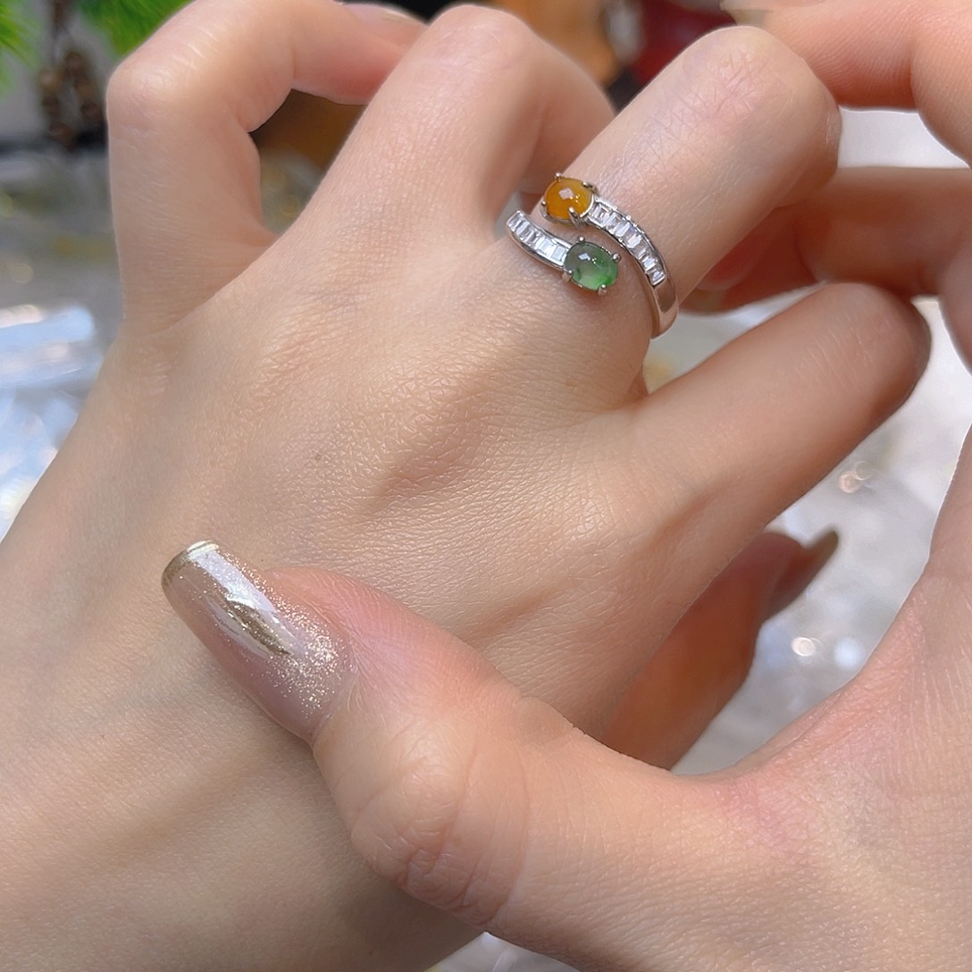 翡翠银S925镶嵌戒指