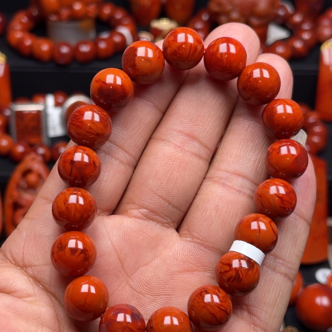 南红玛瑙珠宝奇石未镶嵌单圈11