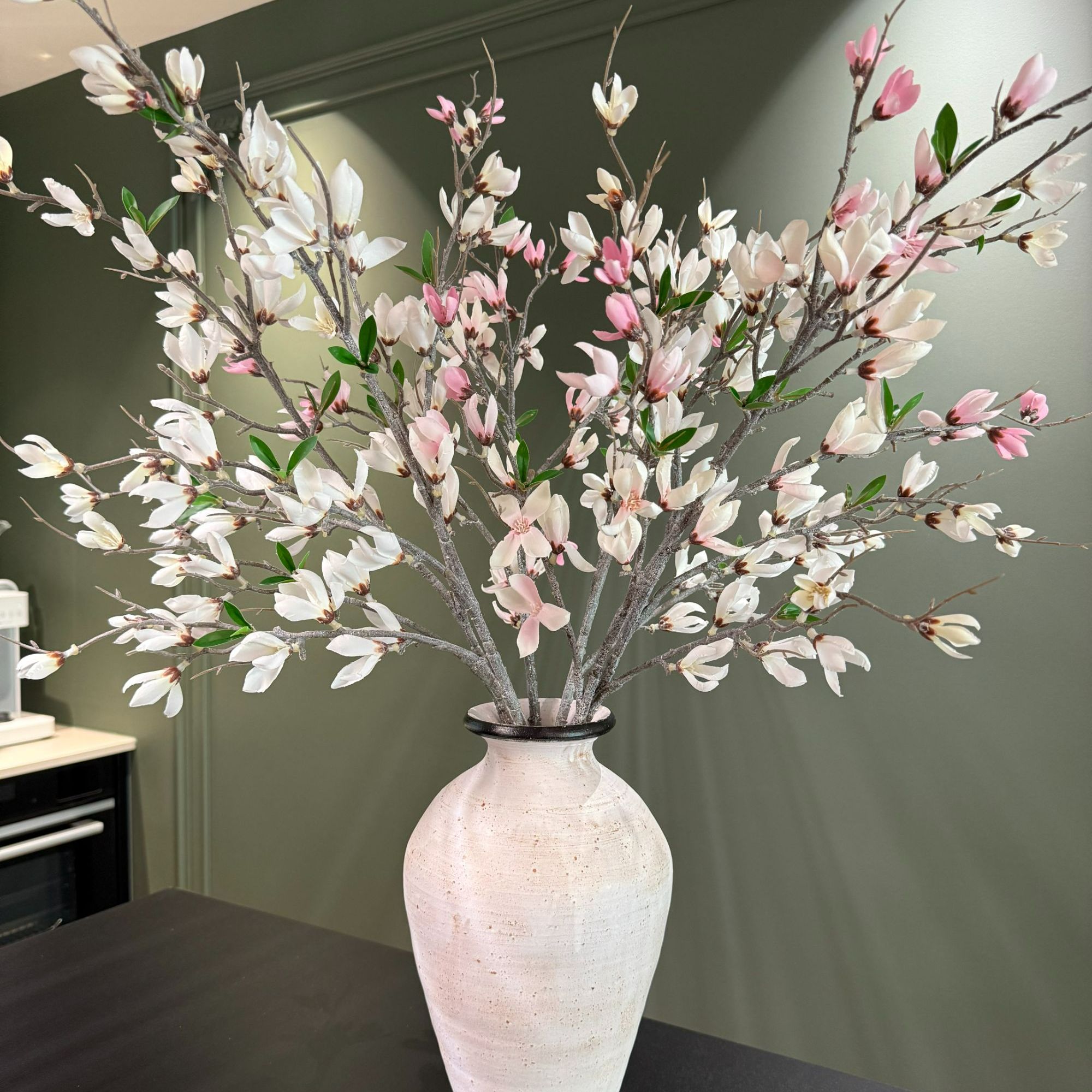 掬涵【推荐】高档新中式仿真玉兰花客厅摆设餐桌插花高档装饰花摆件