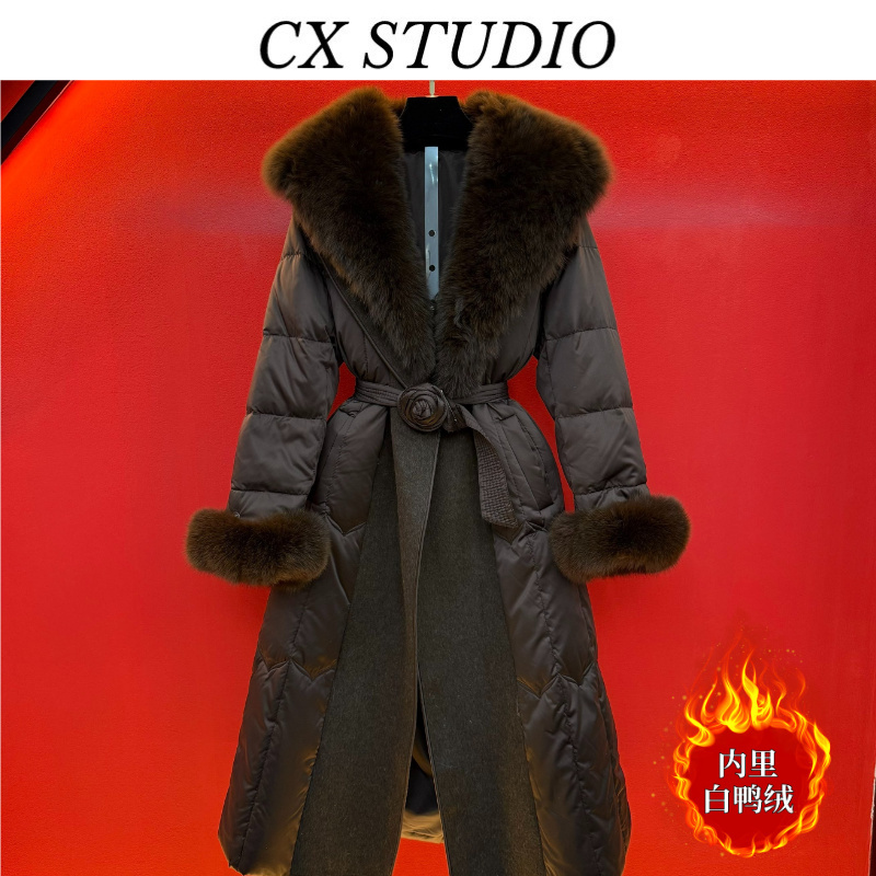 [咖色]编码34 经典收腰轻奢时尚羽绒服（定制女装）MY9931A