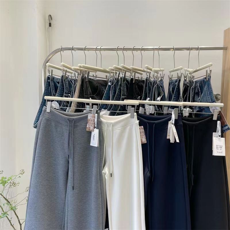 lulu风加绒高腰微喇显瘦百搭休闲卫裤 52063