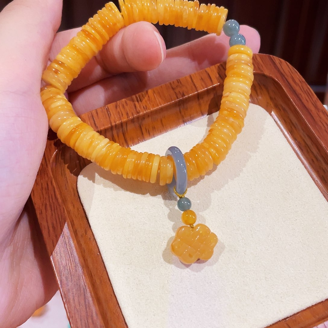 未镶嵌蜜蜡手链手串