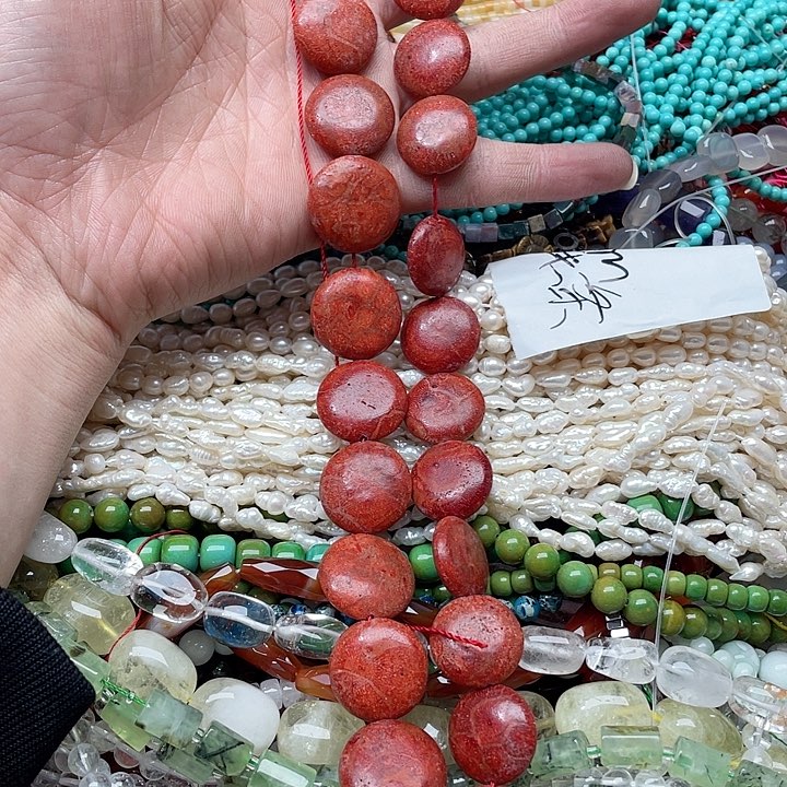 玛瑙/玉髓珠宝半成品合金一条21mm三姑娘圆饼