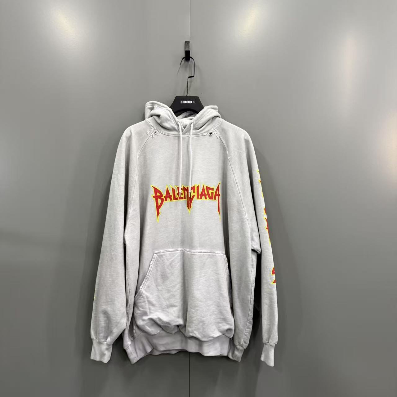 99新 Balenciaga/巴黎世家 字母logo印花麒麟臂帽衫 1码