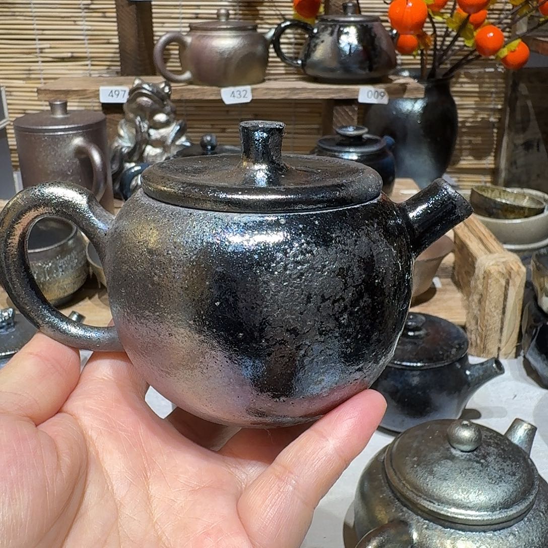 壶建水紫陶紫泥柴烧壶