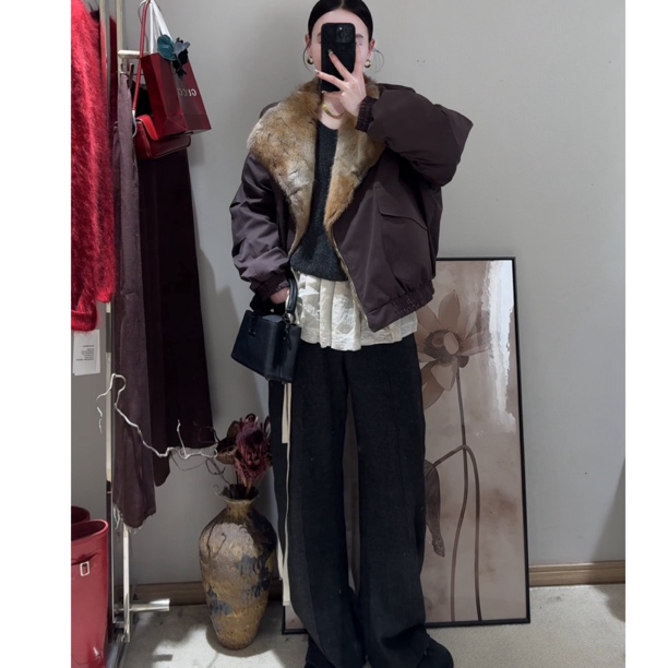 2025新款时尚冬季加厚显瘦网红款青根貂真貂毛皮草90白鹅绒派克服