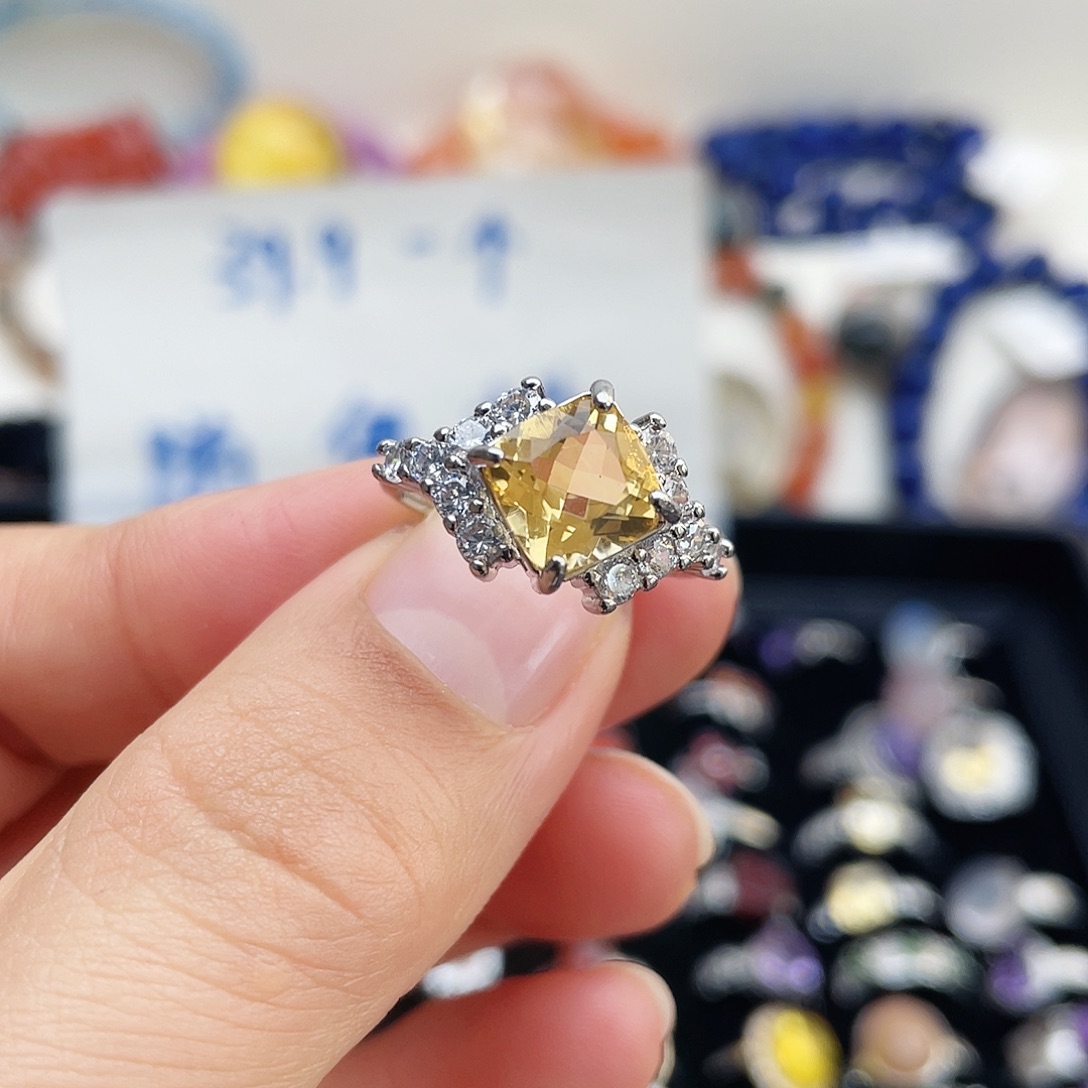 戒指烟晶银S925镶嵌