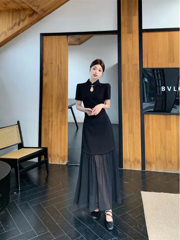 SS130-300斤大码女装气质遮肉亲肤连衣裙收腰显瘦2025夏新款