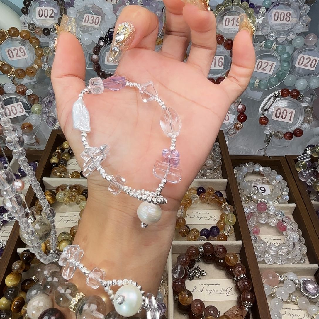 水晶手链银S925镶嵌89999
