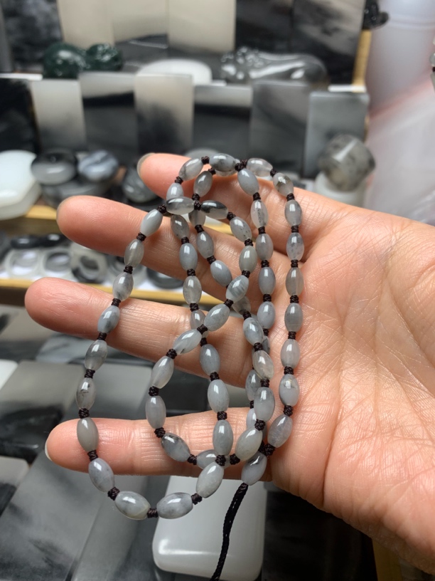 新疆戈壁料青花米链子