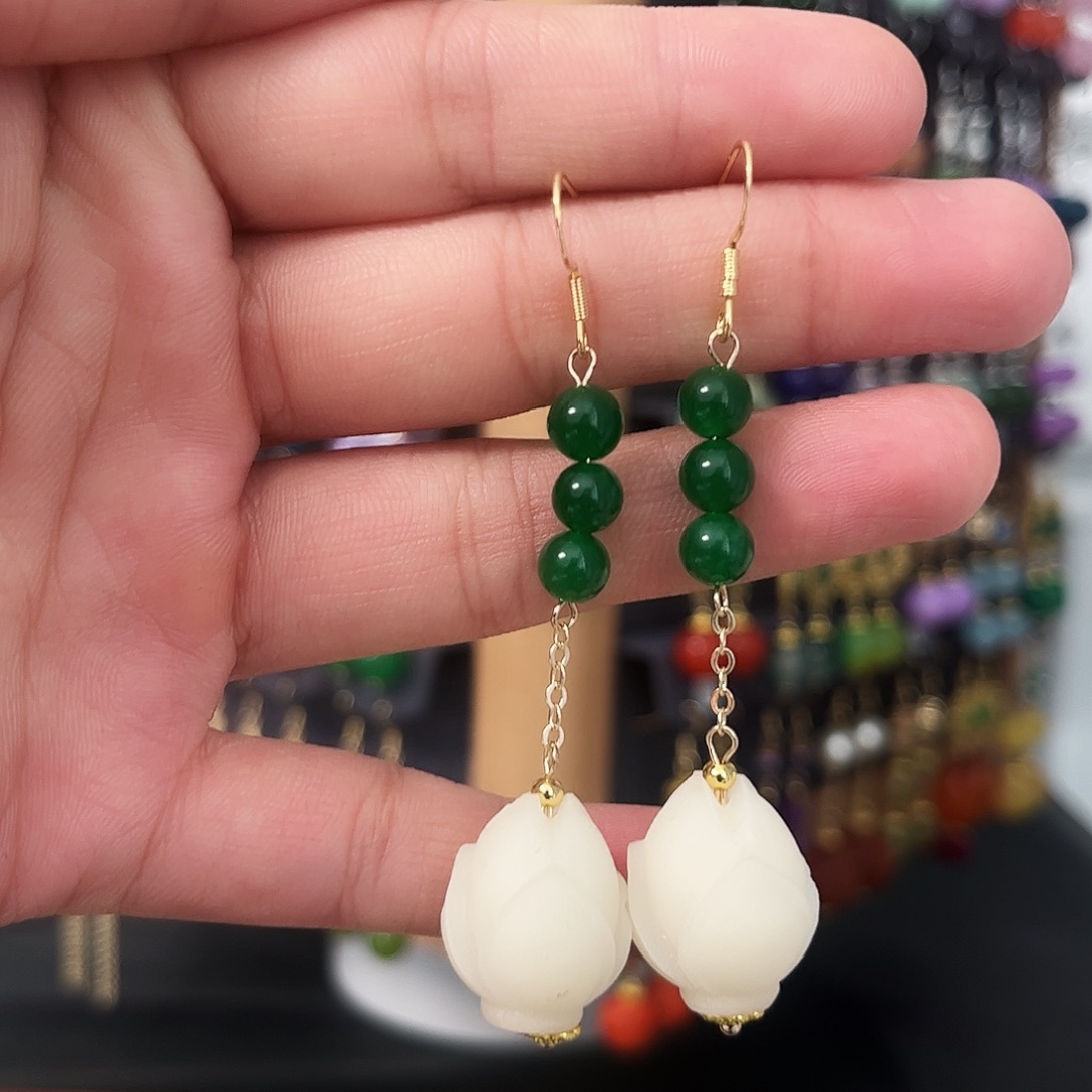 锆石纯铜925银耳饰