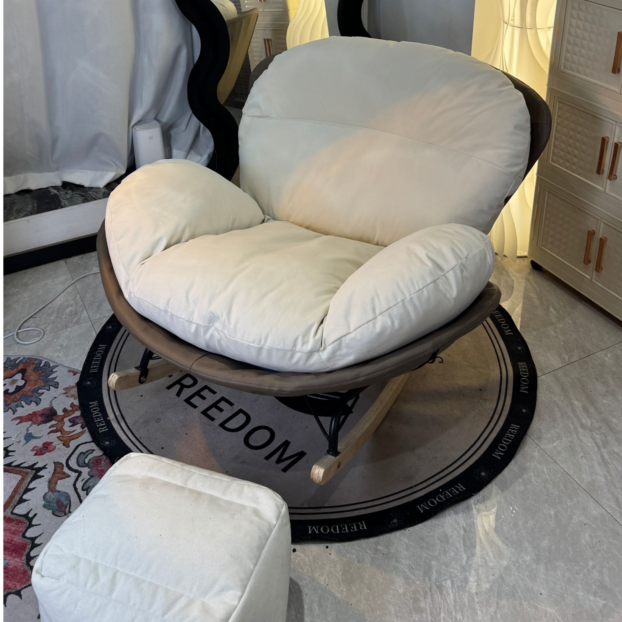 可爱风休闲摇摇椅可躺可坐可午睡躺椅客厅阳台休息懒人沙发