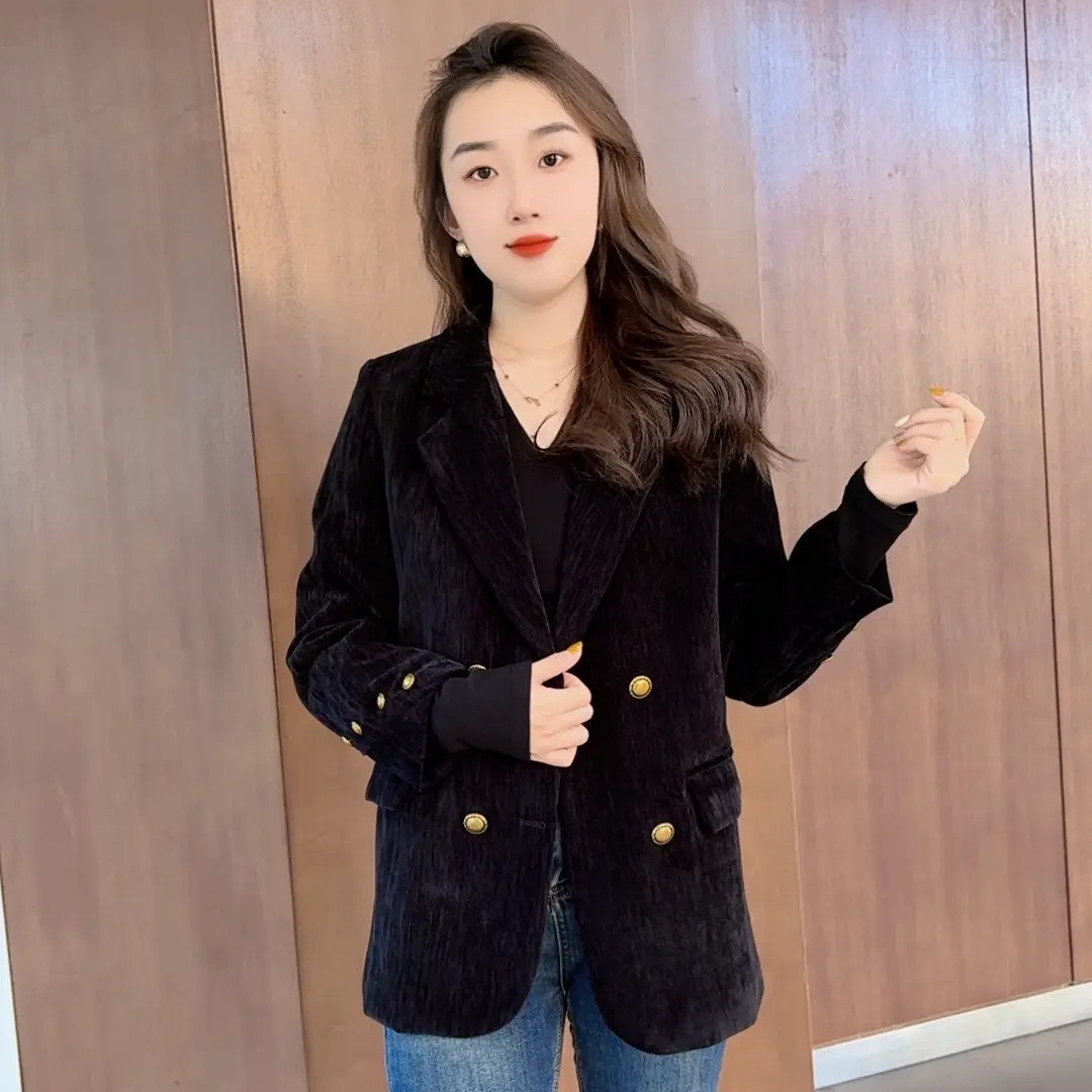 2025新款西装外套女雪尼尔时尚女装百搭高级感气质宽松高级感西服