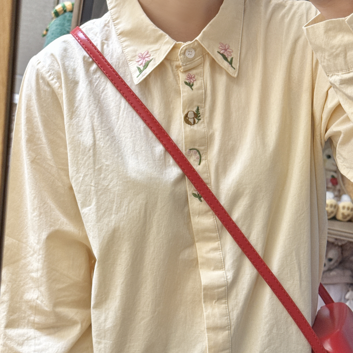 日系软妹学院森系复古刺绣加绒纯棉长袖白衬衫女