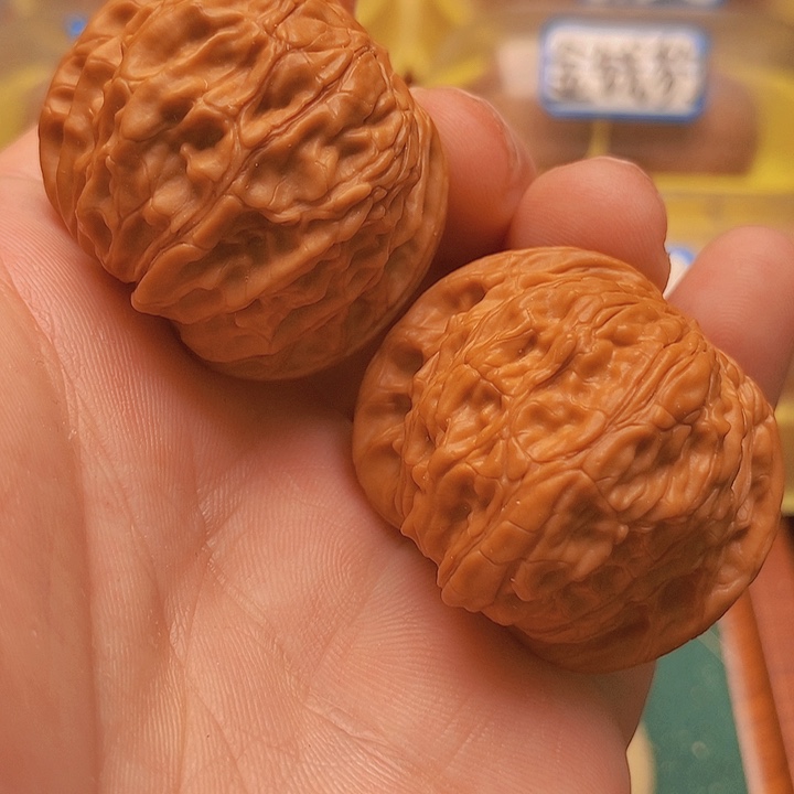 文玩核桃把件40全品磨盘