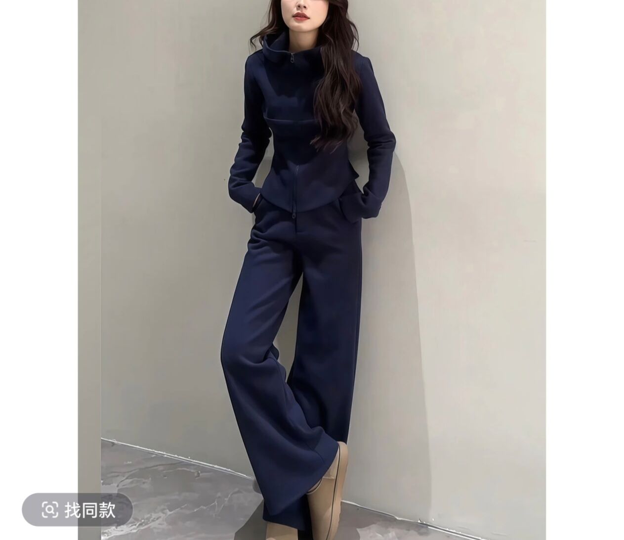 秋季穿搭一整套装女时尚高级感连帽卫衣外套阔腿裤休闲运动两件套