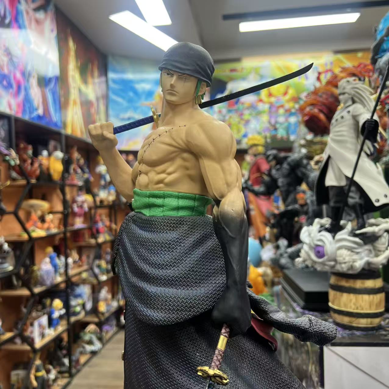 精品现货 海贼王 扛刀索隆 +双头雕+黑刀 手办摆件 