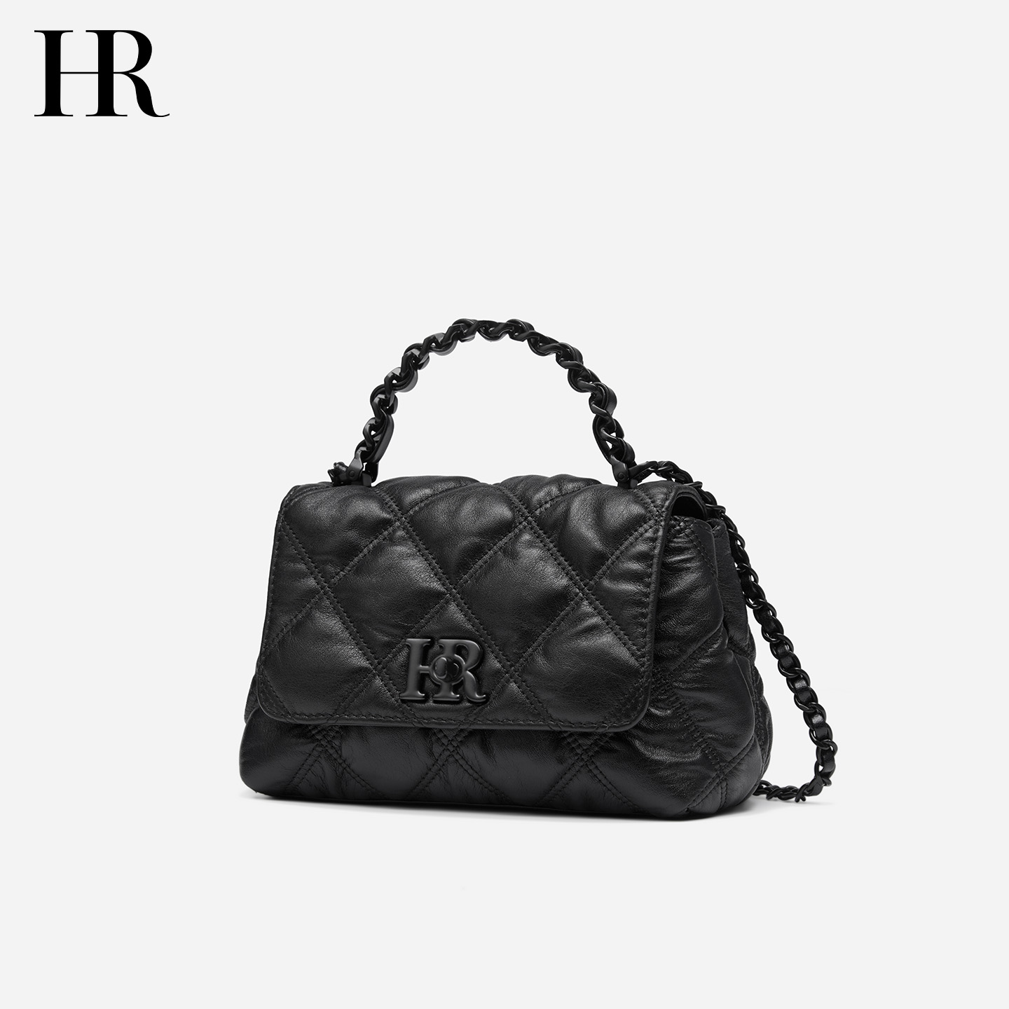 【圣诞礼物】HR赫莲娜油蜡皮女包手提斜挎链子油蜡单肩包包百搭链条