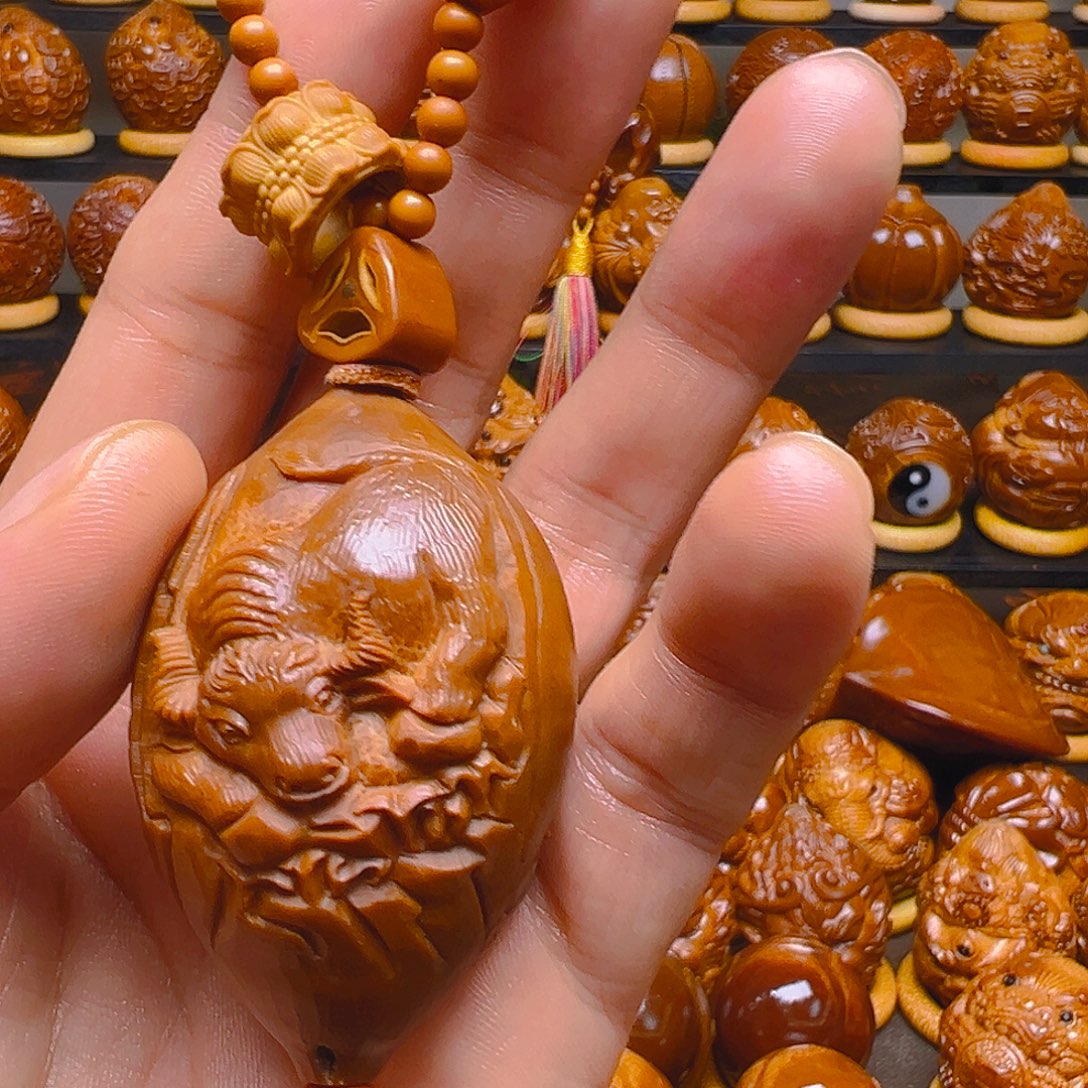 M***t橄榄核手串/手链牛守护手工