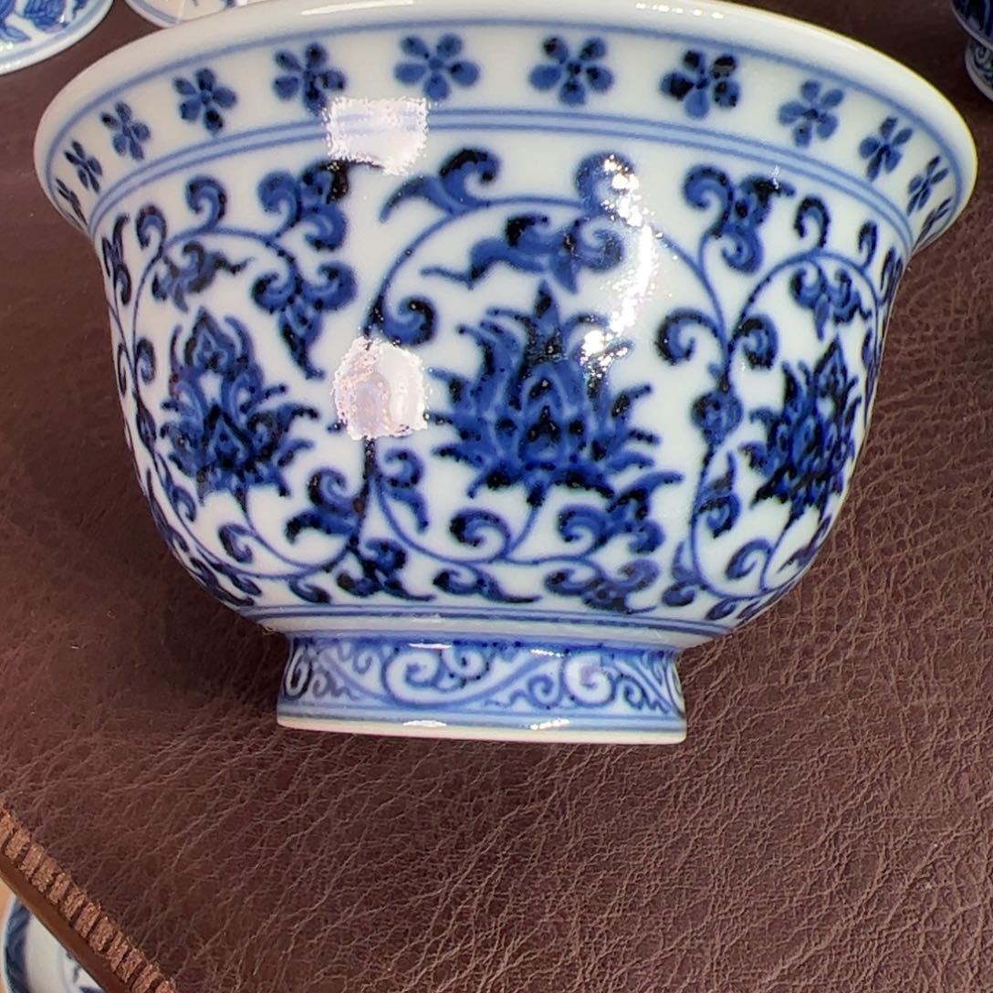 仿明永乐缠枝连压手杯