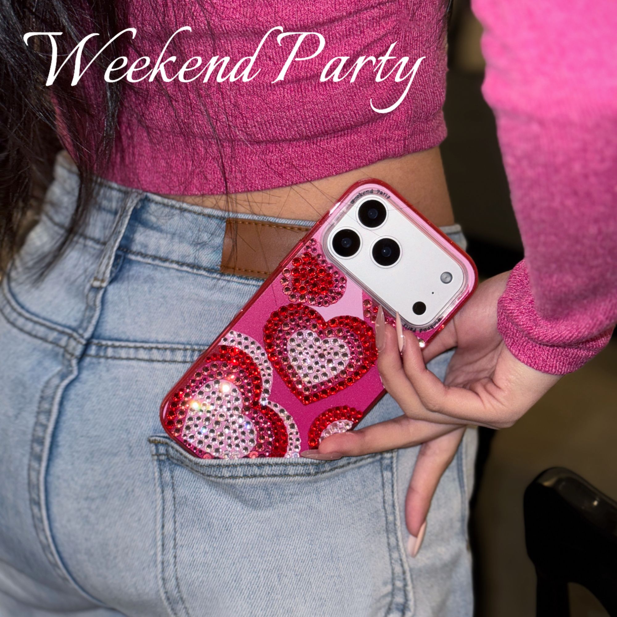 Weekend Party弗洛伊德桃心·点钻手机壳iPhone17ProMax/16/15