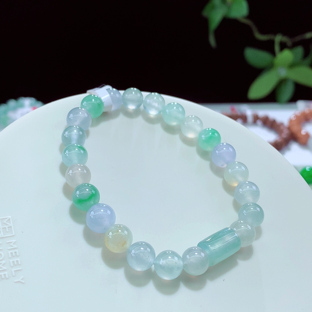 未镶嵌手链翡翠梦幻马卡龙卡7+mm