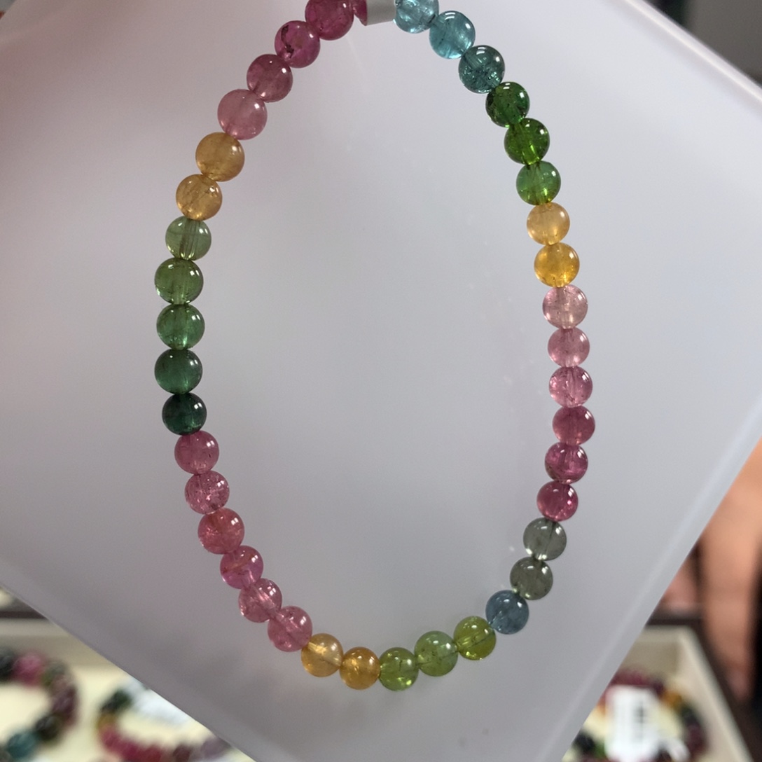 碧玺手链未镶嵌多样性发其一条4.8毫米左右