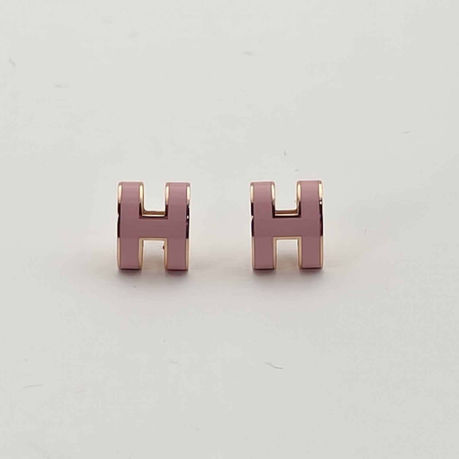 99新 Hermes/爱马仕 【66特价】Pop H 耳环 小号 合金 玫瑰金