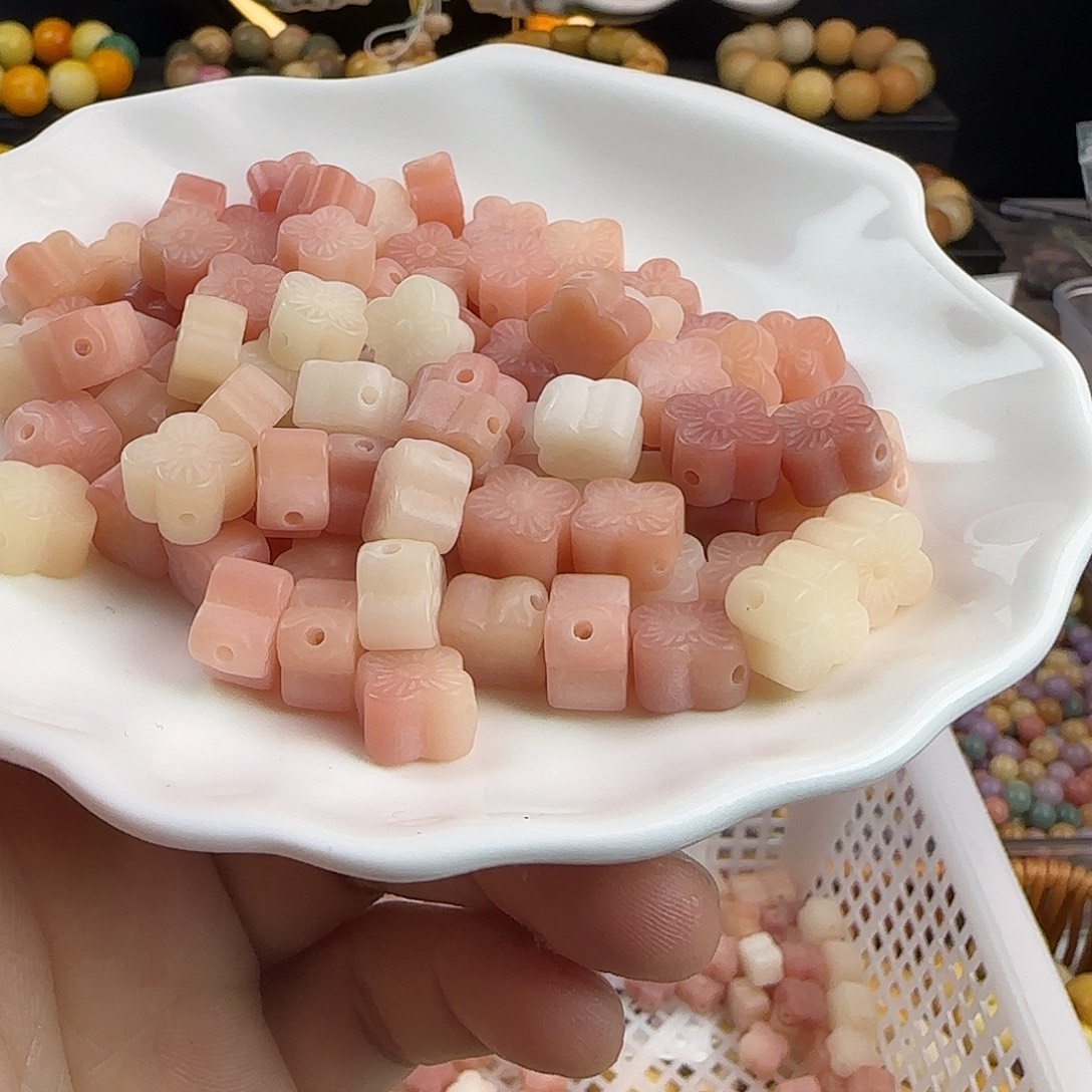 吊坠菩提根/象牙果卡12粉色四叶草花花20颗➕5颗